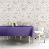 Philippines Barong Style Tablecloth with Polynesian Art and Leaf Motif Purple Color