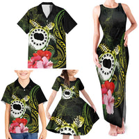 Kia Orana Cook Islands Family Matching Tank Maxi Dress and Hawaiian Shirt Turtle and Hibiscus Polynesian Pattern LT03 - Polynesian Pride