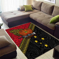 Papua New Guinea Goroka Show Area Rug Bird-of-paradise and Melanesian Tattoo Pattern LT03 - Polynesian Pride