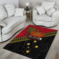 Papua New Guinea Goroka Show Area Rug Bird-of-paradise and Melanesian Tattoo Pattern LT03 - Polynesian Pride