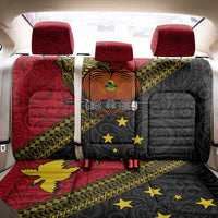 Papua New Guinea Goroka Show Back Car Seat Cover Bird-of-paradise and Melanesian Tattoo Pattern LT03 - Polynesian Pride