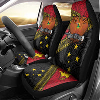 Papua New Guinea Goroka Show Car Seat Cover Bird-of-paradise and Melanesian Tattoo Pattern LT03 - Polynesian Pride