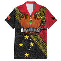 Papua New Guinea Goroka Show Hawaiian Shirt Bird-of-paradise and Melanesian Tattoo Pattern LT03 Red - Polynesian Pride
