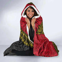 Papua New Guinea Goroka Show Hooded Blanket Bird-of-paradise and Melanesian Tattoo Pattern LT03 - Polynesian Pride