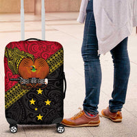 Papua New Guinea Goroka Show Luggage Cover Bird-of-paradise and Melanesian Tattoo Pattern LT03 Red - Polynesian Pride
