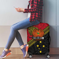 Papua New Guinea Goroka Show Luggage Cover Bird-of-paradise and Melanesian Tattoo Pattern LT03 - Polynesian Pride