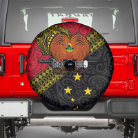 Papua New Guinea Goroka Show Spare Tire Cover Bird-of-paradise and Melanesian Tattoo Pattern LT03 - Polynesian Pride
