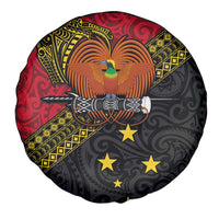 Papua New Guinea Goroka Show Spare Tire Cover Bird-of-paradise and Melanesian Tattoo Pattern LT03 - Polynesian Pride