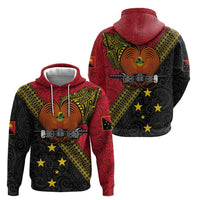 Papua New Guinea Goroka Show Zip Hoodie Bird-of-paradise and Melanesian Tattoo Pattern LT03 - Polynesian Pride