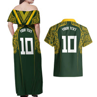 Australia Rugby Custom Couples Matching Off Shoulder Maxi Dress and Hawaiian Shirt Aboriginal Art Sporty Style LT03 - Polynesian Pride