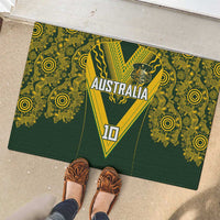 Australia Rugby Custom Rubber Doormat Aboriginal Art Sporty Style - Polynesian Pride