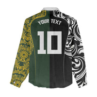 Aotearoa Australia Rugby Custom Women Casual Shirt Maori and Aboriginal Art Sporty Style LT03 - Polynesian Pride
