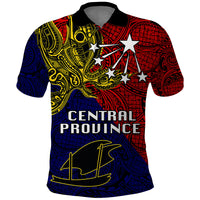 Custom Papua New Guinea Central Province Polo Shirt PNG Birds Of Paradise Polynesian Arty Style LT03 Red - Polynesian Pride