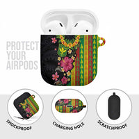Hawaiian Independence Day AirPods Case Kanaka Maoli Symbols With Tapa Motifs and Tropical Plants LT03 - Polynesian Pride