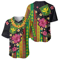 Hawaiian Independence Day Baseball Jersey Kanaka Maoli Symbols With Tapa Motifs and Tropical Plants LT03 - Polynesian Pride