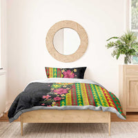 Hawaiian Independence Day Bedding Set Kanaka Maoli Symbols With Tapa Motifs and Tropical Plants LT03 - Polynesian Pride