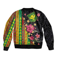 Hawaiian Independence Day Bomber Jacket Kanaka Maoli Symbols With Tapa Motifs and Tropical Plants LT03 - Polynesian Pride