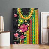 Hawaiian Independence Day Canvas Wall Art Kanaka Maoli Symbols With Tapa Motifs and Tropical Plants LT03 - Polynesian Pride