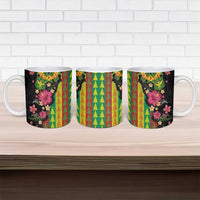 Hawaiian Independence Day Ceramic Mug Kanaka Maoli Symbols With Tapa Motifs and Tropical Plants LT03 - Polynesian Pride