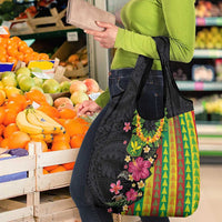 Hawaiian Independence Day Grocery Bag Kanaka Maoli Symbols With Tapa Motifs and Tropical Plants LT03 - Polynesian Pride