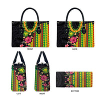 Hawaiian Independence Day Leather Bag Kanaka Maoli Symbols With Tapa Motifs and Tropical Plants LT03 - Polynesian Pride