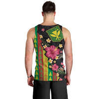 Hawaiian Independence Day Men Tank Top Kanaka Maoli Symbols With Tapa Motifs and Tropical Plants LT03 - Polynesian Pride