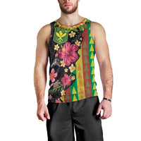 Hawaiian Independence Day Men Tank Top Kanaka Maoli Symbols With Tapa Motifs and Tropical Plants LT03 - Polynesian Pride