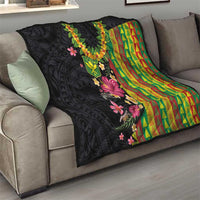 Hawaiian Independence Day Quilt Kanaka Maoli Symbols With Tapa Motifs and Tropical Plants LT03 - Polynesian Pride