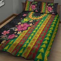 Hawaiian Independence Day Quilt Bed Set Kanaka Maoli Symbols With Tapa Motifs and Tropical Plants LT03 - Polynesian Pride
