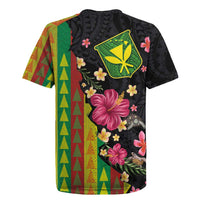Hawaiian Independence Day Rugby Jersey Kanaka Maoli Symbols With Tapa Motifs and Tropical Plants LT03 - Polynesian Pride