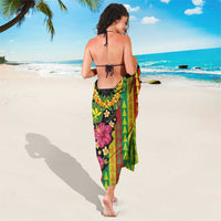 Hawaiian Independence Day Sarong Kanaka Maoli Symbols With Tapa Motifs and Tropical Plants LT03 - Polynesian Pride