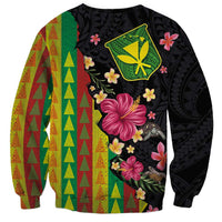 Hawaiian Independence Day Sweatshirt Kanaka Maoli Symbols With Tapa Motifs and Tropical Plants LT03 - Polynesian Pride