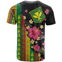 Hawaiian Independence Day T Shirt Kanaka Maoli Symbols With Tapa Motifs and Tropical Plants LT03 - Polynesian Pride