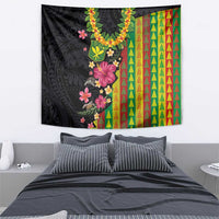 Hawaiian Independence Day Tapestry Kanaka Maoli Symbols With Tapa Motifs and Tropical Plants LT03 - Polynesian Pride