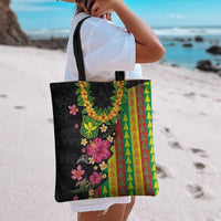 Hawaiian Independence Day Tote Bag Kanaka Maoli Symbols With Tapa Motifs and Tropical Plants LT03 - Polynesian Pride