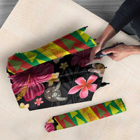 Hawaiian Independence Day Umbrella Kanaka Maoli Symbols With Tapa Motifs and Tropical Plants LT03 - Polynesian Pride
