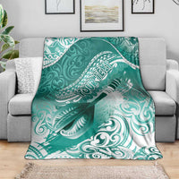 Personalised New Zealand Aotearoa Darts Masters Blanket Maori Art Tattoo with Tribal Dart Symbol Teal Color LT03 - Polynesian Pride