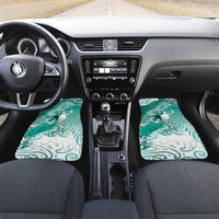Personalised New Zealand Aotearoa Darts Masters Car Mats Maori Art Tattoo with Tribal Dart Symbol Teal Color LT03 Set 2pcs - Front Teal - Polynesian Pride