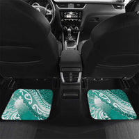 Personalised New Zealand Aotearoa Darts Masters Car Mats Maori Art Tattoo with Tribal Dart Symbol Teal Color LT03 Set 2pcs - Back Teal - Polynesian Pride