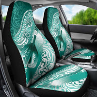 Personalised New Zealand Aotearoa Darts Masters Car Seat Cover Maori Art Tattoo with Tribal Dart Symbol Teal Color LT03 - Polynesian Pride