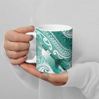 Personalised New Zealand Aotearoa Darts Masters Ceramic Mug Maori Art Tattoo with Tribal Dart Symbol Teal Color LT03 - Polynesian Pride