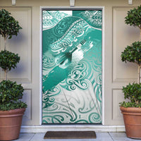 Personalised New Zealand Aotearoa Darts Masters Door Cover Maori Art Tattoo with Tribal Dart Symbol Teal Color LT03 Teal - Polynesian Pride