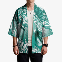 Personalised New Zealand Aotearoa Darts Masters Kimono Maori Art Tattoo with Tribal Dart Symbol Teal Color LT03 - Polynesian Pride