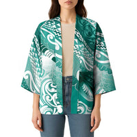Personalised New Zealand Aotearoa Darts Masters Kimono Maori Art Tattoo with Tribal Dart Symbol Teal Color LT03 - Polynesian Pride