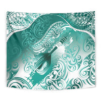 Personalised New Zealand Aotearoa Darts Masters Tapestry Maori Art Tattoo with Tribal Dart Symbol Teal Color LT03 - Polynesian Pride