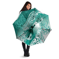 Personalised New Zealand Aotearoa Darts Masters Umbrella Maori Art Tattoo with Tribal Dart Symbol Teal Color LT03 - Polynesian Pride