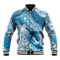 Personalised New Zealand Aotearoa Darts Masters Baseball Jacket Maori Art Tattoo with Tribal Dart Symbol Blue LT03 Unisex Blue - Polynesian Pride