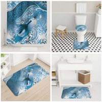 Personalised New Zealand Aotearoa Darts Masters Bathroom Set Maori Art Tattoo with Tribal Dart Symbol Blue LT03 - Polynesian Pride