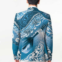 Personalised New Zealand Aotearoa Darts Masters Blazer Maori Art Tattoo with Tribal Dart Symbol Blue LT03 - Polynesian Pride