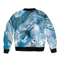 Personalised New Zealand Aotearoa Darts Masters Bomber Jacket Maori Art Tattoo with Tribal Dart Symbol Blue LT03 - Polynesian Pride